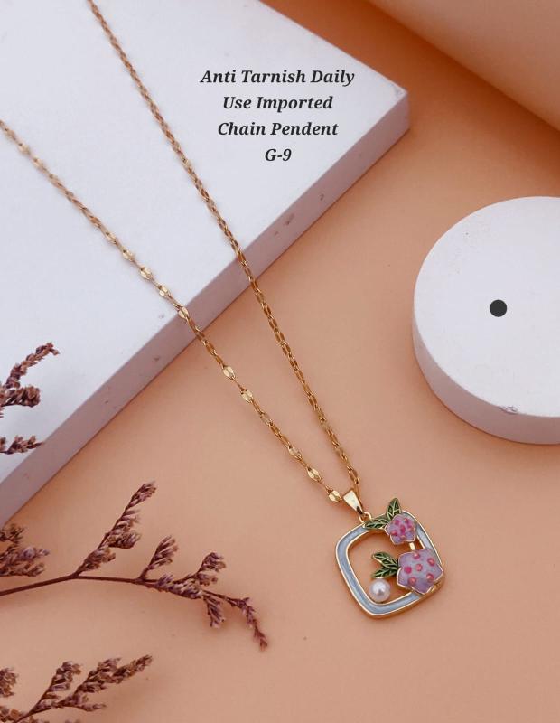 Anti tarnisha daily use imported chain pendent G 9 Surat artificial wedding jewelry